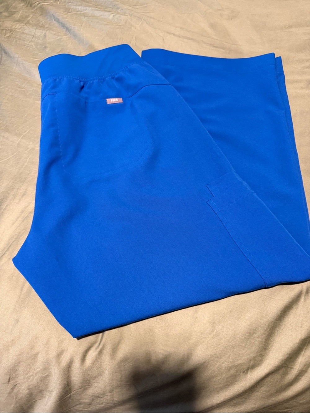 FIGS high waisted, Isabel wide leg scrub pants-royal blue, XL petite